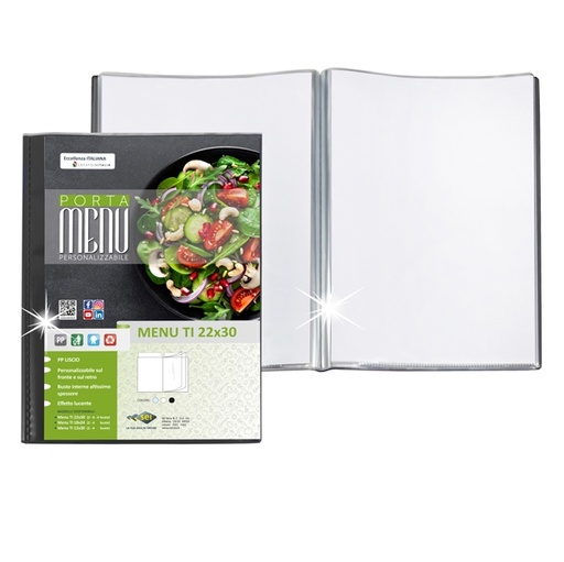 [D94848] PORTA MENU TI 2 buste - personalizzabile A4 Sei Rota