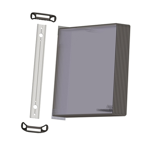 [D92172] Kit Leggio magnetico Pro Wall Kit + 10 buste f.to A4 nero Tarifold