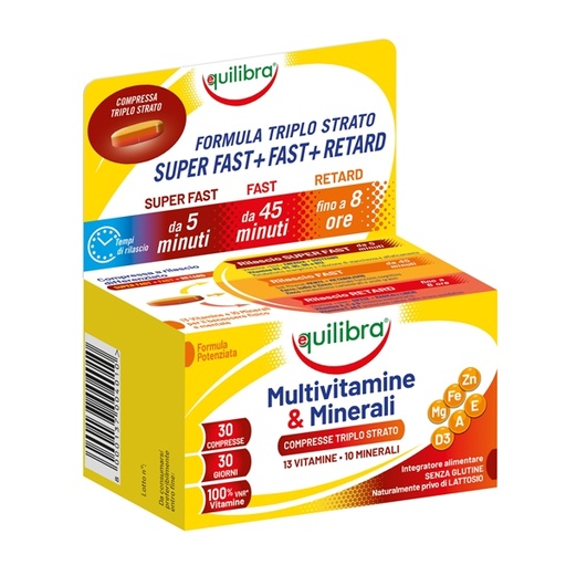 [D92286] Integratore MultivitamineMinerali Compresse Triplo Strato 30x1,35gr Equilibra