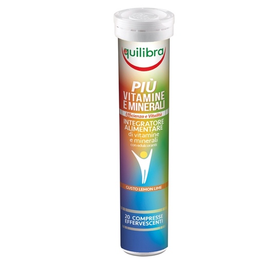 [D92293] Integratore Piu' VitamineMinerali Gusto Lemon Lime 20 Compresse 86gr Equilibra