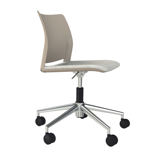 [D92348] Sedia home/office Alpha AT beige S/braccioli