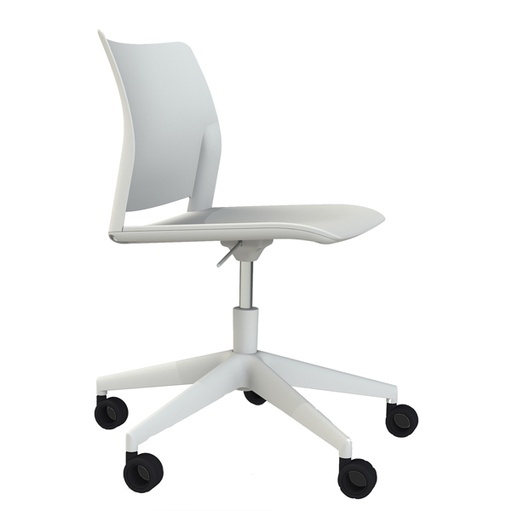 [D92349] Sedia home/office Alpha GB bianco S/braccioli