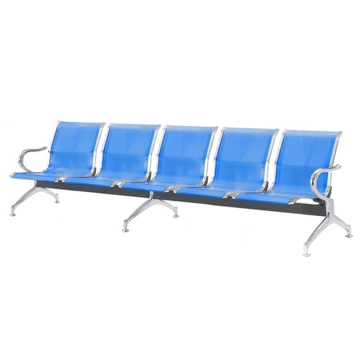 [D92366] Panca attesa a 5 posti in acciaio Blu