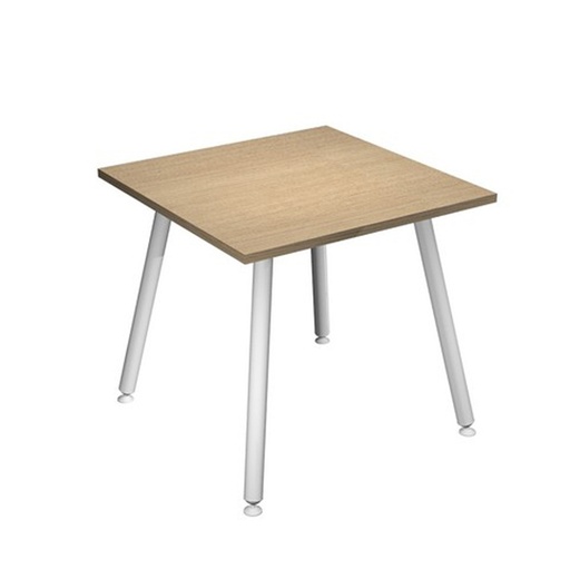 [D92398] Scrivania 80x80xH74,4cm Bianco/ Rovere Skinny Metal