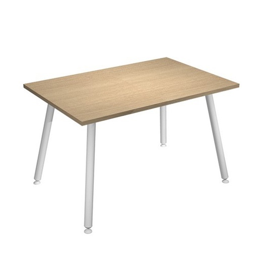 [D92401] Scrivania 120x80xH74,4cm Bianco/ Rovere Skinny Metal
