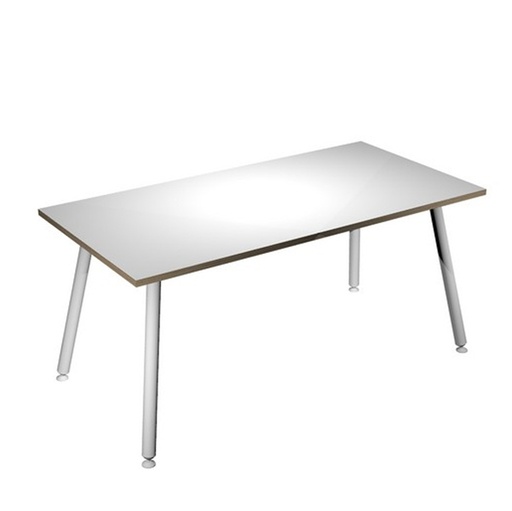 [D92408] Scrivania 160x80xH74,4cm Bianco/ Bianco Skinny Metal