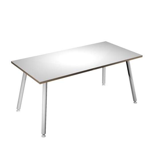 [D92411] Scrivania 180x80xH74,4cm Bianco/ Bianco Skinny Metal