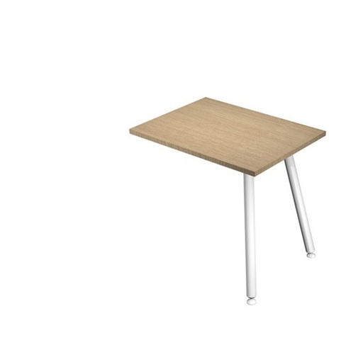 [D92413] Allungo dx/sx 60x80xH74,4cm per scrivanie Skinny Metal Bianco/ Rovere