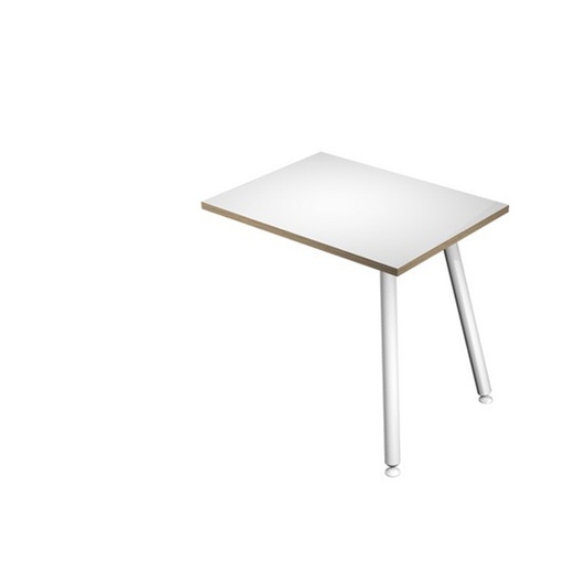 [D92414] Allungo dx/sx 60x80xH74,4cm per scrivanie Skinny Metal Bianco/ Bianco