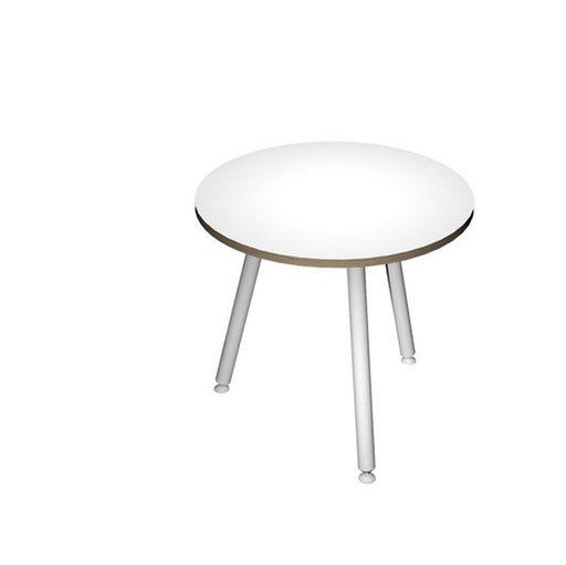 [D92429] Tavolo riunione tondo diam.80cm Bianco/Bianco Skinny Metal