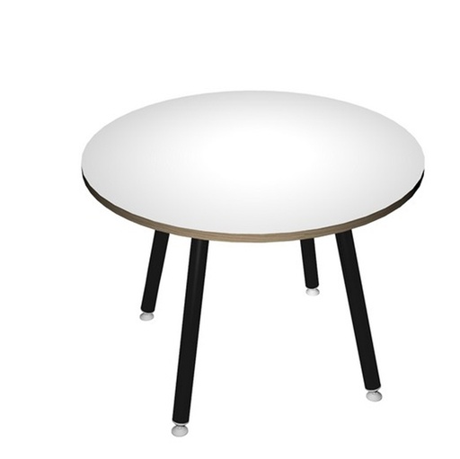[D92432] Tavolo riunione tondo diam.100cm Bianco/Bianco Skinny Metal