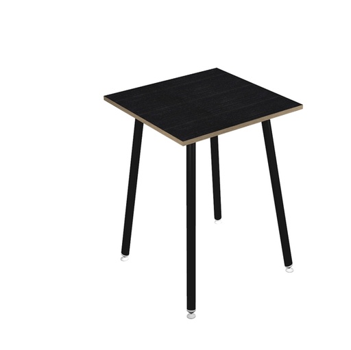[D92436] Tavolo alto 80x80xH105cm Nero/ Nero venato Skinny Metal