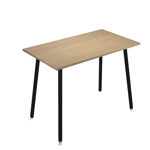 [D92437] Tavolo alto 140x80xH105cm Nero/ Rovere Skinny Metal