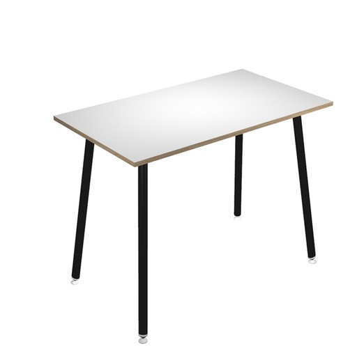 [D92438] Tavolo alto 140x80xH105cm Nero/ Bianco Skinny Metal