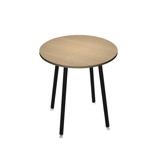 [D92446] Tavolo alto tondo  100xH105cm Nero/Rovere Skinny Metal