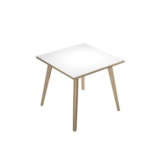[D92450] Scrivania 80x80xH74,4cm Rovere/Bianco Woody
