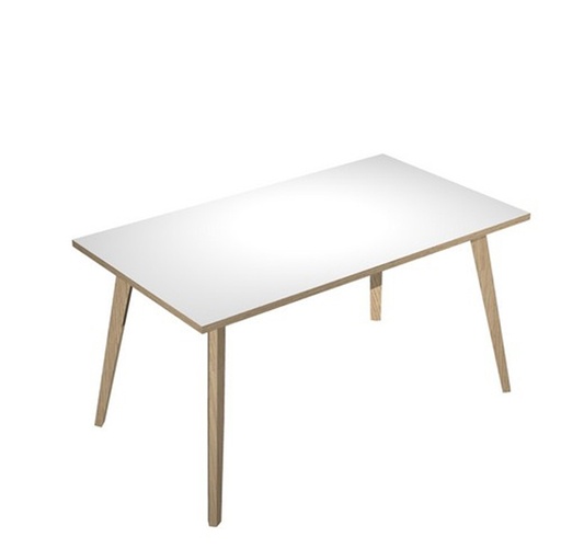 [D92456] Scrivania 140x80xH74,4cm Rovere/Bianco Woody