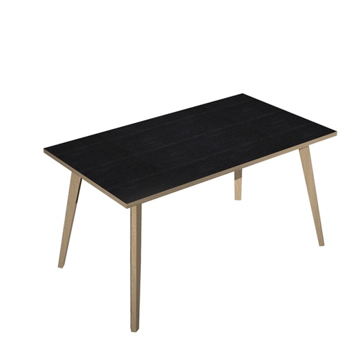 [D92457] Scrivania 140x80xH74,4cm Rovere/Nero venato Woody