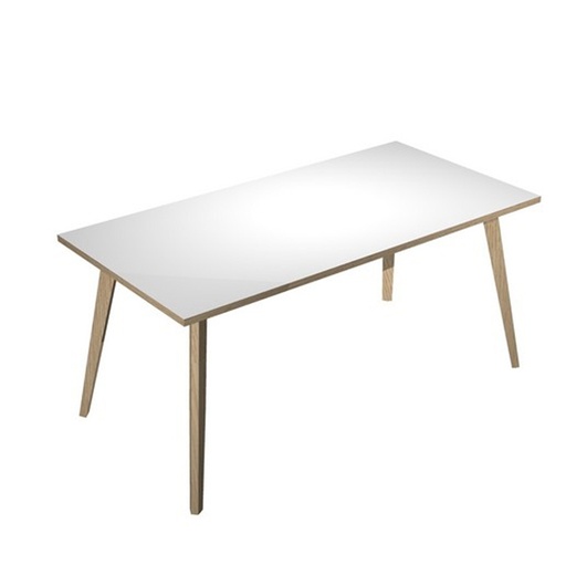 [D92459] Scrivania 160x80xH74,4cm Rovere/Bianco Woody