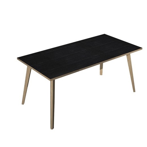 [D92460] Scrivania 160x80xH74,4cm Rovere/Nero venato Woody