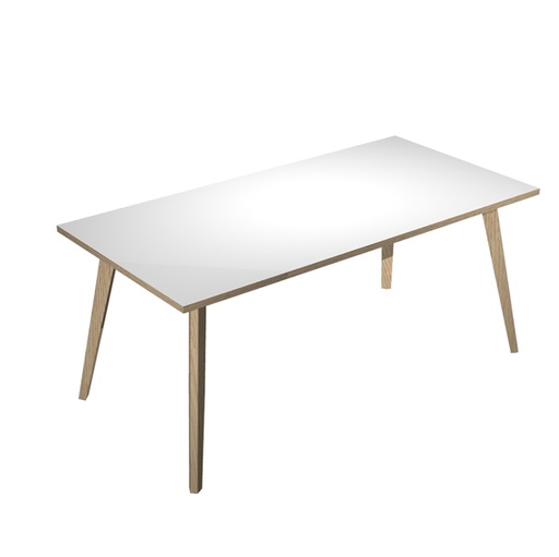 [D92462] Scrivania 180x80xH74,4cm Rovere/Bianco Woody