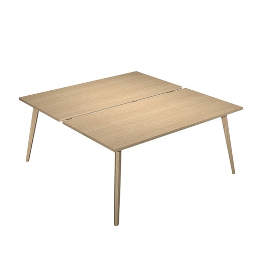[D92467] Scrivania a 2 postazioni contrap. 120x166cm Rovere/Rovere Woody