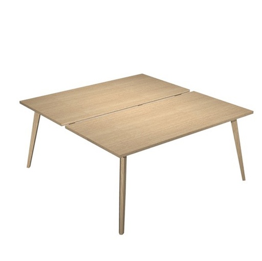 [D92473] Scrivania a 2 postazioni contrap. 160x166cm Rovere/Rovere Woody