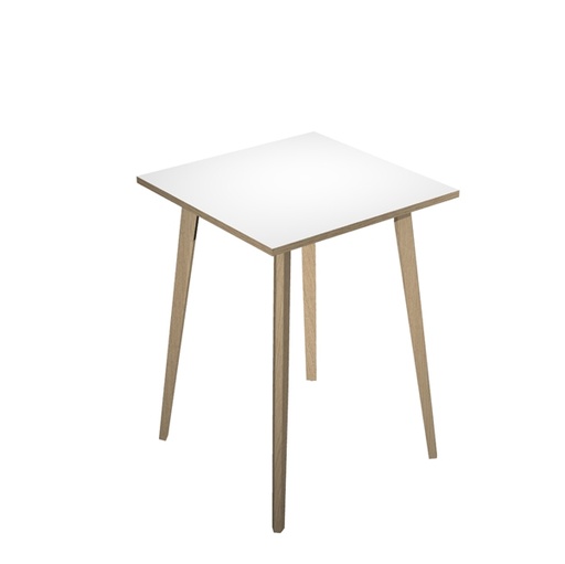 [D92486] Tavolo alto 80x80xH105cm Rovere/Bianco Woody