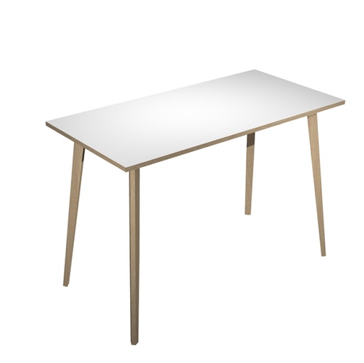 [D92492] Tavolo alto 160x80xH105cm Rovere/Bianco Woody