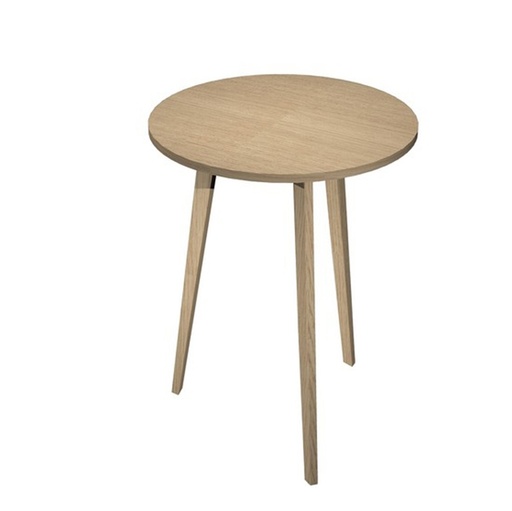 [D92494] Tavolo alto tondo diam.80xH105cm Rovere/Rovere Woody