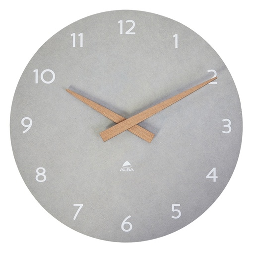 [D92504] Orologio da parete diam.30cm grigio chiaro/legno HorMilena Alba