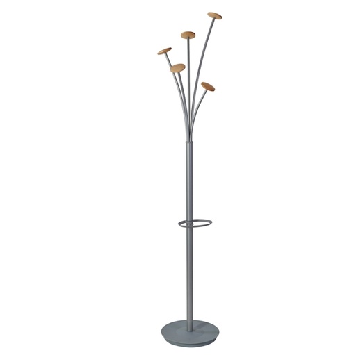 [D92514] Appendiabiti a 5 posti 175cm grigio/legno chiaro Festival M Alba