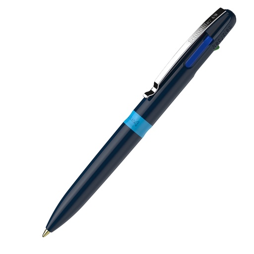 [D92698] Penna a sfera Take 4 a quattro colori punta M fusto blu Schneider