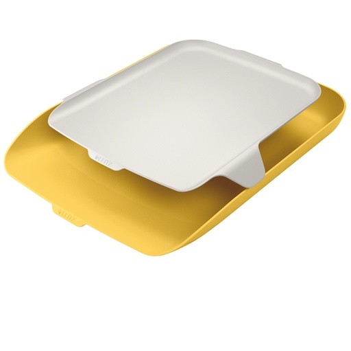 [D92726] Vaschetta portacorrispondenza con vassoio Organizer Giallo Cosy Leitz