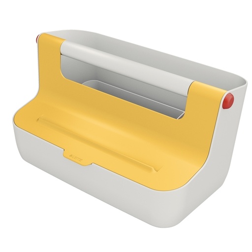 [D92735] Cassetta portaoggetti con maniglia Giallo Cosy Leitz