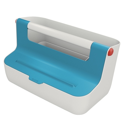 [D92736] Cassetta portaoggetti con maniglia blu Cosy Leitz