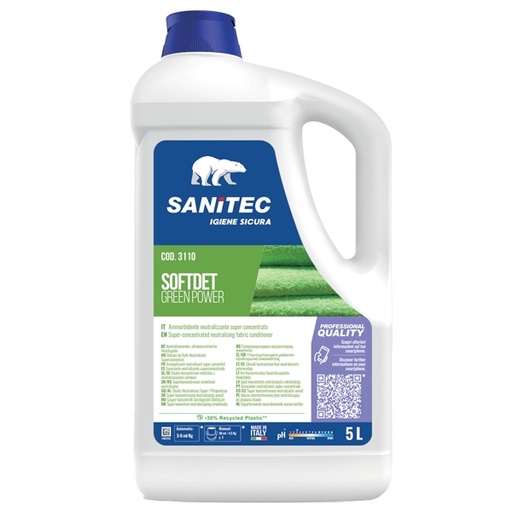 [D94898] Ammorbidente neutralizzante super concentrato SOFTDET GREEN POWER 5Lt Sanitec