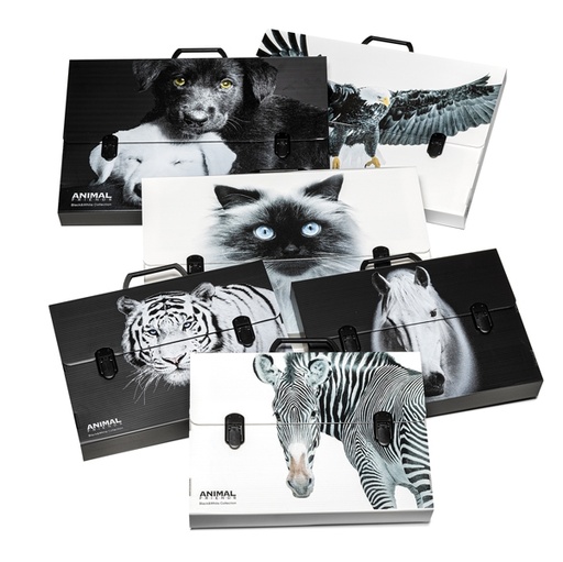 [D92841] Valigetta polionda Animal Friends 28x38 dorso 5cm fantasie assortite RI.PLAST