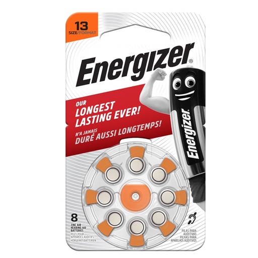 [D92915] Blister 8 pile per apparecchi acustici 13 Zinc Air Energizer