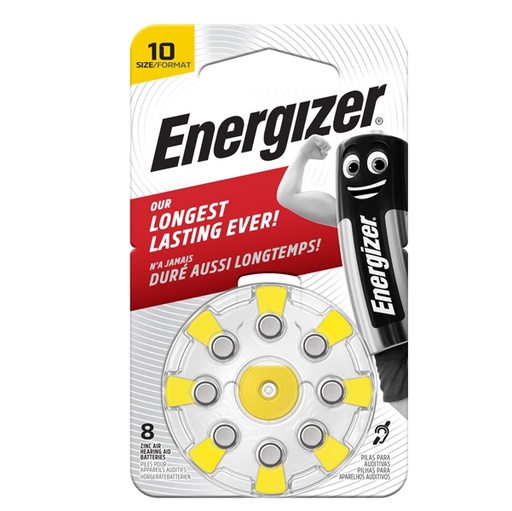 [D92916] Blister 8 pile per apparecchi acustici 10 Zinc Air Energizer