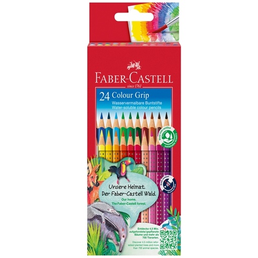 [D93086] Astuccio 24 pastelli colorati acquerellabili Color Grip Faber Castell