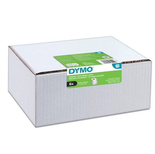 [D93272] Value pack 6 rotoli etichette Spediz/Badge 54x101mm bianco (220etic/rt) Dymo LW