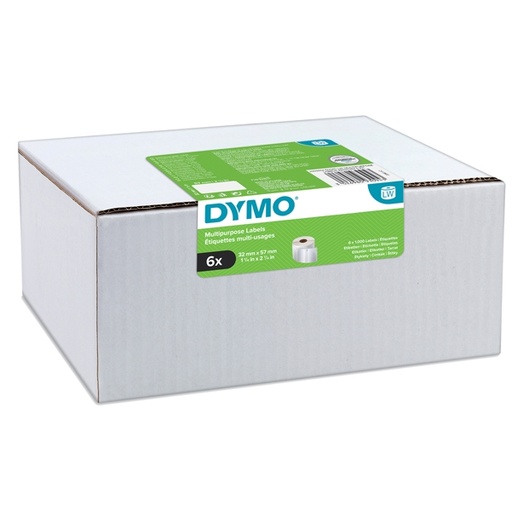 [D93274] Value pack 6 rotoli etichette multi-uso 57x32mm bianco (1000 etic/rt) Dymo LW