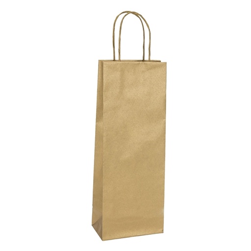 [D93355] 20 shoppers carta biokraft 14X9X38cm portabottiglie oro