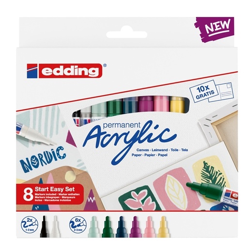 [D93362] Astuccio 8 marcatori acrilici Start Easy Set Nordic Edding