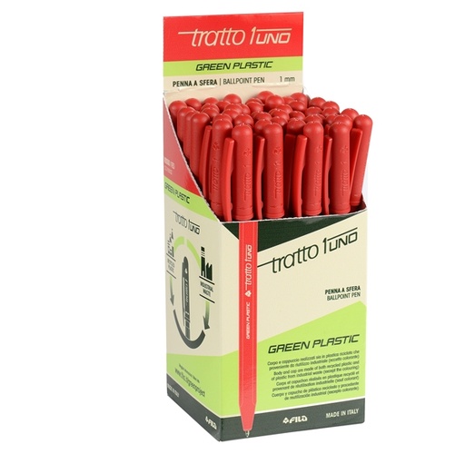 [D93505] Scatola 50 penna rosso Tratto 1 Green punta media 1.0mm