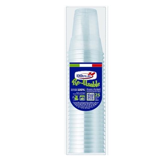 [D93532] 25 BICCHIERI 250ml DIAMANT PS reuse DOPLA