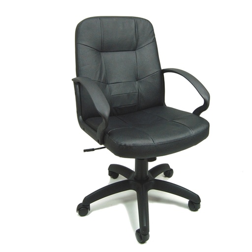 [D93593] POLTRONA VISITATORE Auriga D NERO in similpelle