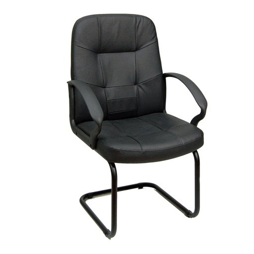 [D93594] POLTRONA VISITATORE Auriga V NERO in pelle e sky