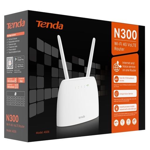 [D93599] Router Wi-Fi 4G LTE N300 Cat.4 Funzione Volte Tenda